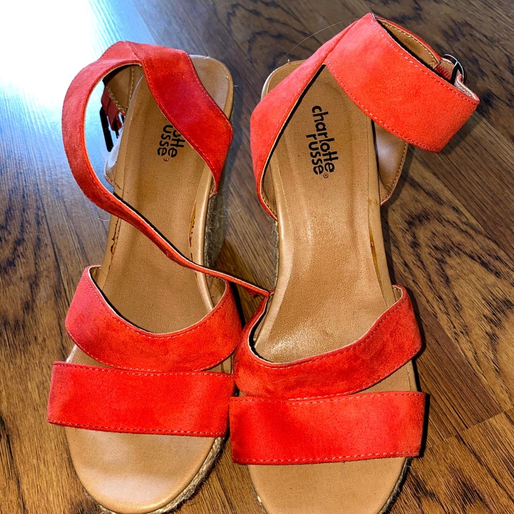 Charlotte Russe coral wedges!!